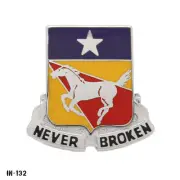 US Army DUI Pin ~ 221st Cavalry NV ARNG "Never Broken" ~ NOS Vanguard USA