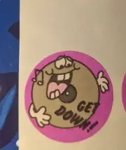 Vintage TREND MATTE Scratch N Sniff Stinky Sticker Record Get Down!