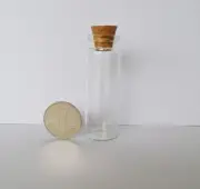10 pcs 22*65mm 15ml small glass vials with cork tops bottles Little empty jars