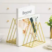 9 Slot Magazine Holder,Desktop File Sorter Organizer Triangle Bookshelf Decor