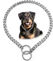 Dog Chain Collars Slip P Chain Metal Link Dog Collar Training Heavy Duty Martingale Puppy Collar for XS Small Medium Large Big XL Breed Dogs (Silver, XS)