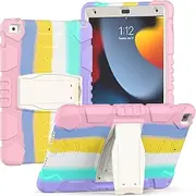 JSUSOU Case for iPad 9th 8th Generation/iPad 7th Generation, Slim Heavy Duty Shockproof Rugged Protective Case with Built-in Stand for iPad 10.2 inch 2021/2020/2019