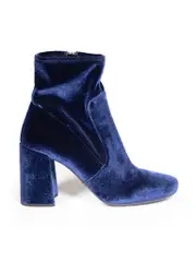 Blue Velvet Ankle Boots