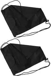 HORIALENCE 2pcs Black Mesh Drawstring Helmet Storage Bag Closure Pouch for Electric Bikes Motorcycles Mountain Bikes Versatile Hanging Carrying