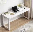 Profile Console Table Wood & Metal Narrow Desk (White)