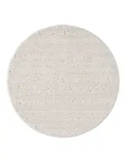 [Miss Amara] Leilani Textured Round Rug in Ivory Cream