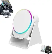4-in-1 360° Rotating Bluetooth Speaker Stand, Cell Phone Stand with Wireless Bluetooth Induction Speaker, Anti-Slip Base Hd Surround Sound, Cool Multi Functional Gadget Unique Gifts for Men,White