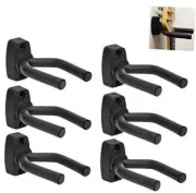 Guitar Wall Mount Hanger 6 Pack, Guitar Hanger Wall Hook Holder Black 6 Pack