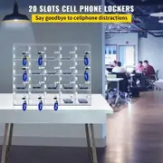 Acrylic Cell Phone Locker Box Storage Cabinet Pocket w/Keys 10 Slots Clear