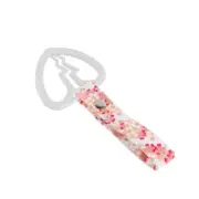 Car Accs JDM Broken Heart TSURIKAWA White Ring PK Flowers Nylon Handle Strap X1
