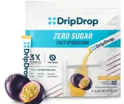 32 stick ✨ DripDrop Hydration ZERO SUGAR Electrolyte Dr Mix Single PASSION FRUIT