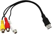 EACTEL USB to 3RCA Cable USB Female to 3 RCA RGB Video AV Composite Adapter Converter Cable Cord Connector Lead for TV PC DVR