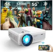 Projector WiFi Bluetooth 5G 1080P 12000L 4K Support Mini Home Theater Portable