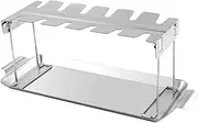 ifundom 1 Set Stainless Steel Foldable Chicken Leg Grill Rack with Tray Convenient Bbq Accessory for Outdoor Cooking for Grilling Drumsticks and Wings at Family Gatherings
