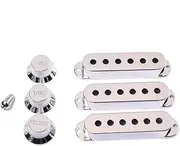 Totority Guitar Pickup Covers Set Chrome Accessory Kit for Electric Guitar with Pickup Covers Volume Knob Tone Knobs and Switch Tip Guitar Parts and Accessories