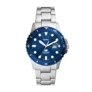 Fossil Blue Dive Three-Hand Date Stainless Steel Watch FS6029 Silver