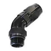 Aeroflow 45° Male ORB Full Flow Swivel Hose End -10 ORB to -10AN, AF544-10-10BLK
