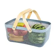 Wire Mesh Storage Organizer Basket Portable Garden Harvest Fruit Basket Picnic