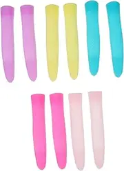 Healvian 5pairs Cuticle Trimmer Handle Silicone Sleeve for Manicure Scissors Easy to Install Random Colors for Nail Care and Grooming