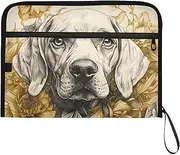 YMXFXP Expandable Filing Folder Labrador Floral Cute, 13-Pocket Funny Cute Design with Sticky Labels, A4 Letter Size Document Organizer for Office, School, Boys, Girls