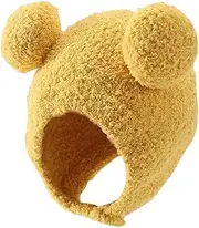 [RYZGOJV] Kids Winter Hat Knitted Hat, Unisex Kids Toddler Children Hat with Neck Straw Cute Warm Keep Cap Mouse-Yellow, Multicolor, One Size