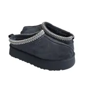UGG WOMEN TAZZ EVE BLUE SHEARLING SUEDE PLATFORM SHOES US 7 / EU 38 / UK 5