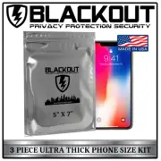 FARADAY CAGE EMP ESD BAGS 3 PC PHONE SIZE 5" X 7" ULTRA THICK By BLACKOUT