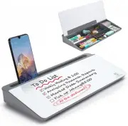 Small Desktop Glass Whiteboard Dry-Erase-Board - Computer Keyboard Stand White B