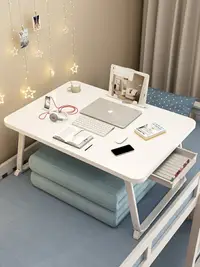 在飛比找樂天市場購物網優惠-床上桌-可折疊 床上小桌子折疊桌簡易電腦桌家用懶人臥室宿舍學