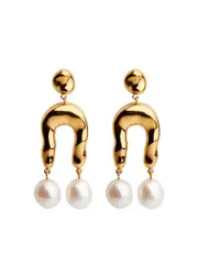 Agmes Imogene Small Gold Vermeil Drop Earrings ONE SIZE