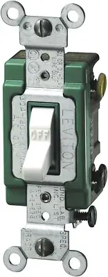3032-2W 30 Amp, 120/277 Volt, Toggle Double-Pole AC Quiet Switch, Extra Heavy Du