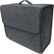 BUENNUS Soft Felt Car Bag Organizer 13.8x11.8x7.9 Inch Folding Car Storage Box Non Slip Fireproof Car Trunk Organizer for Honda Civic CRV/Ford Focus Escape and Other Sedan/SUV