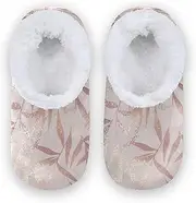 [Caihoyu] Slippers for Kids Girls Boys Coral Fleece Anti-Slip Rubber Sole Lightweight House Slipper Socks Bedroom Home Office Travel Yoga