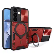 For Samsung Galaxy S24+ Plus Case, Camshield, Metal Holder, Shielding Cover, Red