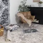 Extra Large Rugs/ Hallway Runner/ Machine Washable/ Charcoal Carpet/ Beige Rug