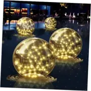 Solar Floating Pool Ball Lights -14.5in Inflatable Waterproof LED Pool Warm 4