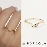 在飛比找蝦皮商城優惠-PD PAOLA 西班牙時尚潮牌 圓形明亮切割3鑽戒指 V形