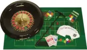 16" Roulette Game Set Casino Roulette w/ Table Cloth Poker Chips for Bar KTVGame