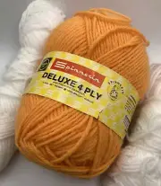 1 Skein + Partials Acrylic Worsted Knitting Yarn Colors Orange & White Hat Yarn