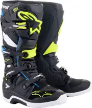 Alpinestars Tech 7 Motocross Boots, black-blue-yellow, Size 49 50 for Men Black Blue Yellow