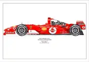 Michael Schumacher ltd.ed.art print -2005 Ferrari F2005