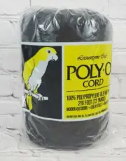 Vintage Poly O Cord Macrame Cord Black 72 Yds Boho Art Craft