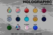 Holographic HTV Heat Transfer Vinyl 12"x20" (1 foot) Heat Press Vinyl Sheet