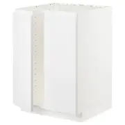 METOD base cabinet for sink + 2 doors, white/Voxtorp high-gloss/white, 60x60x80 cm