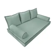 |SLIPCOVER ONLY| S3 Daybed Mattress Bolster Back Covers Contrast Trim Crib AD002