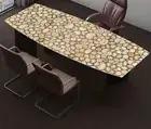 Luxurious Gemstone Furniture White Agate Geode Onyx Dining Table Set Countertops