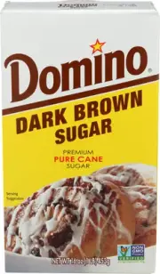 Domino Premium Pure Cane Dark Brown Sugar 1lb Natural No Fat 15 Calories