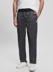 GUESS Eco Black Logo Korbin Active Trackpants Size: XS, Polyester