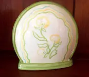Vintage Ceramic Napkin Holder from K-Mart - Pastel Floral - 5" Tall - NOS