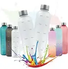 Water Bottle 1 Liter Lightweight Water Bottle 1000Ml with Time Marker, Mint, Mot
